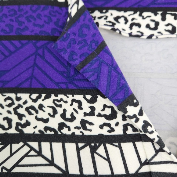 Diane Von Furstenberg Purple & Black Print Viscose Jersey Shift Dress Size 2 - Picture 3 of 12